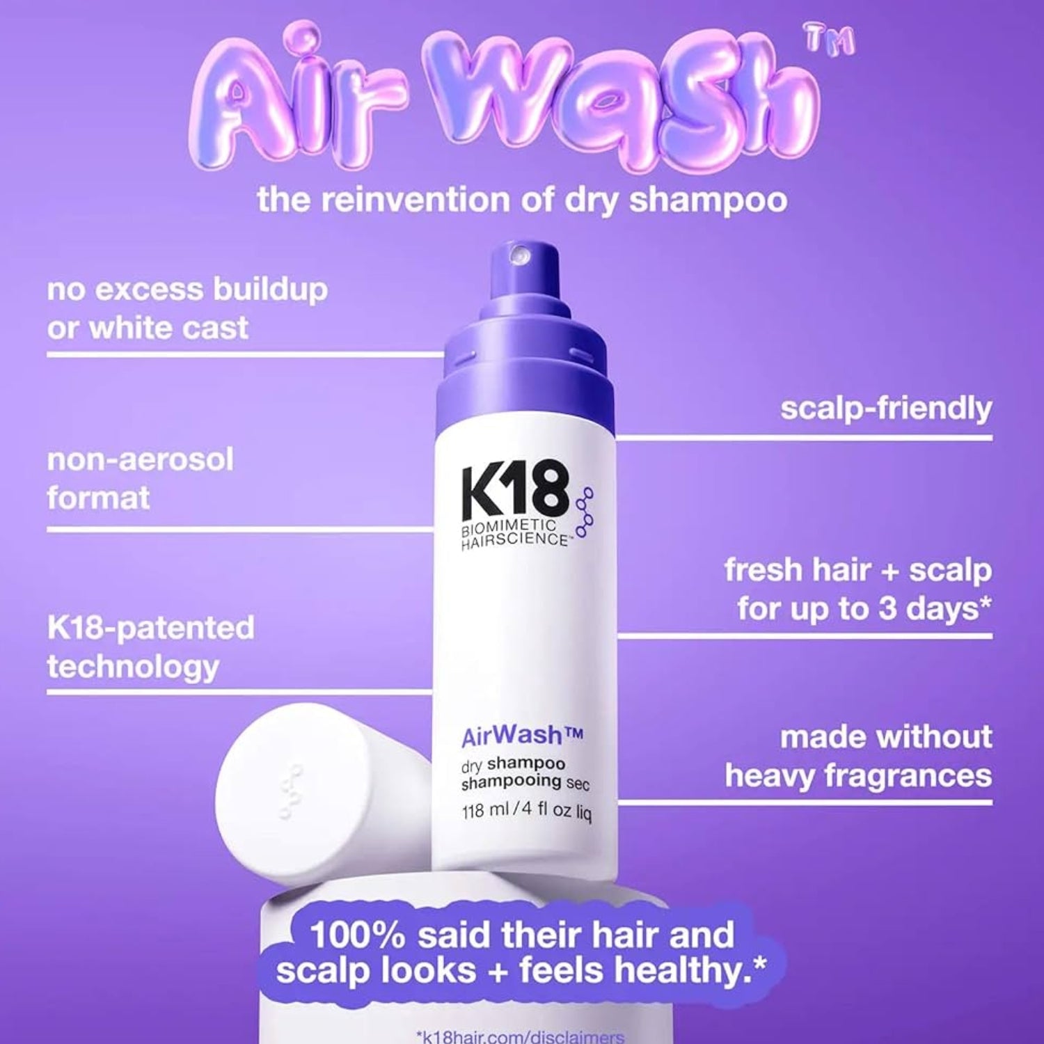 K18 Airwash Dry shampoo benefits