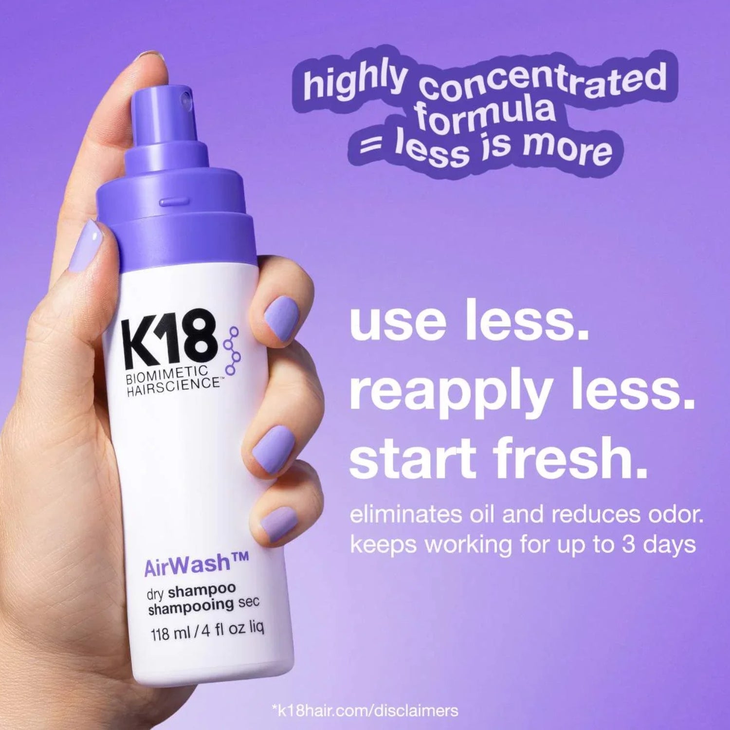 K18 Airwash Dry shampoo benefits