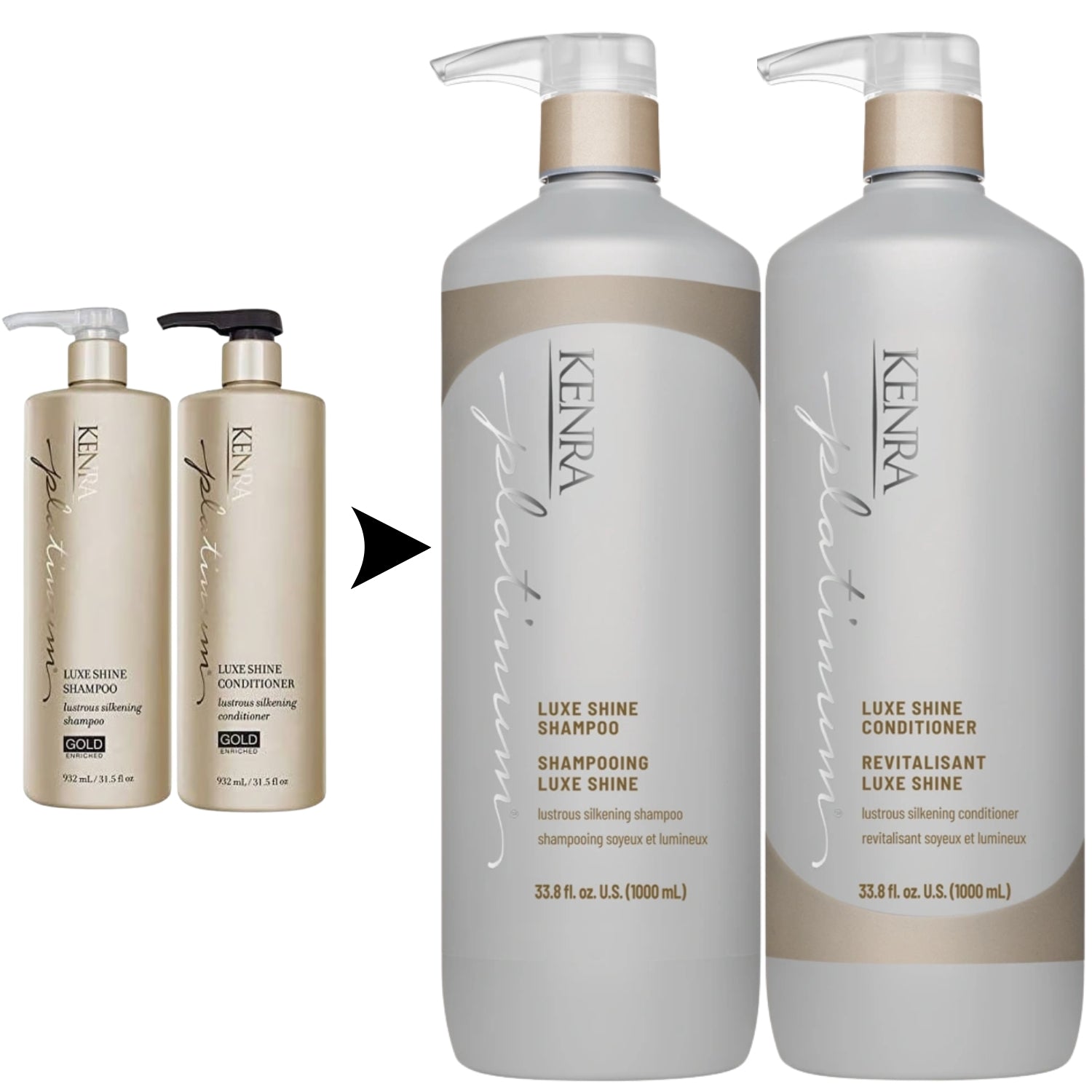 Kenra Platinum Luxe Shine Shampoo & Conditioner 31.5oz | Liter Duo