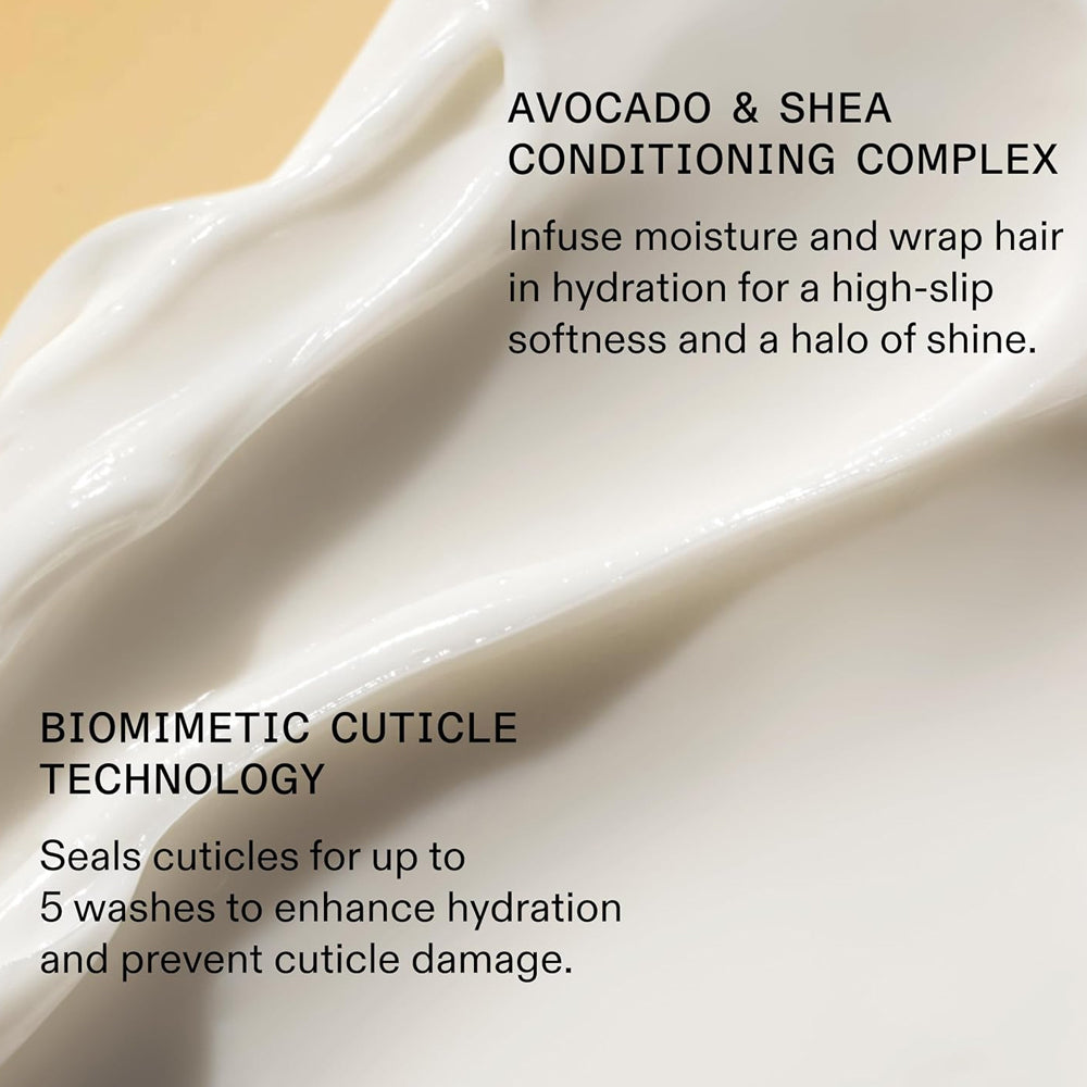 Olaplex Rich Hydration Mask treatment texture, packed with avocado, shea conditioning complex and biomimetic cuticle technology