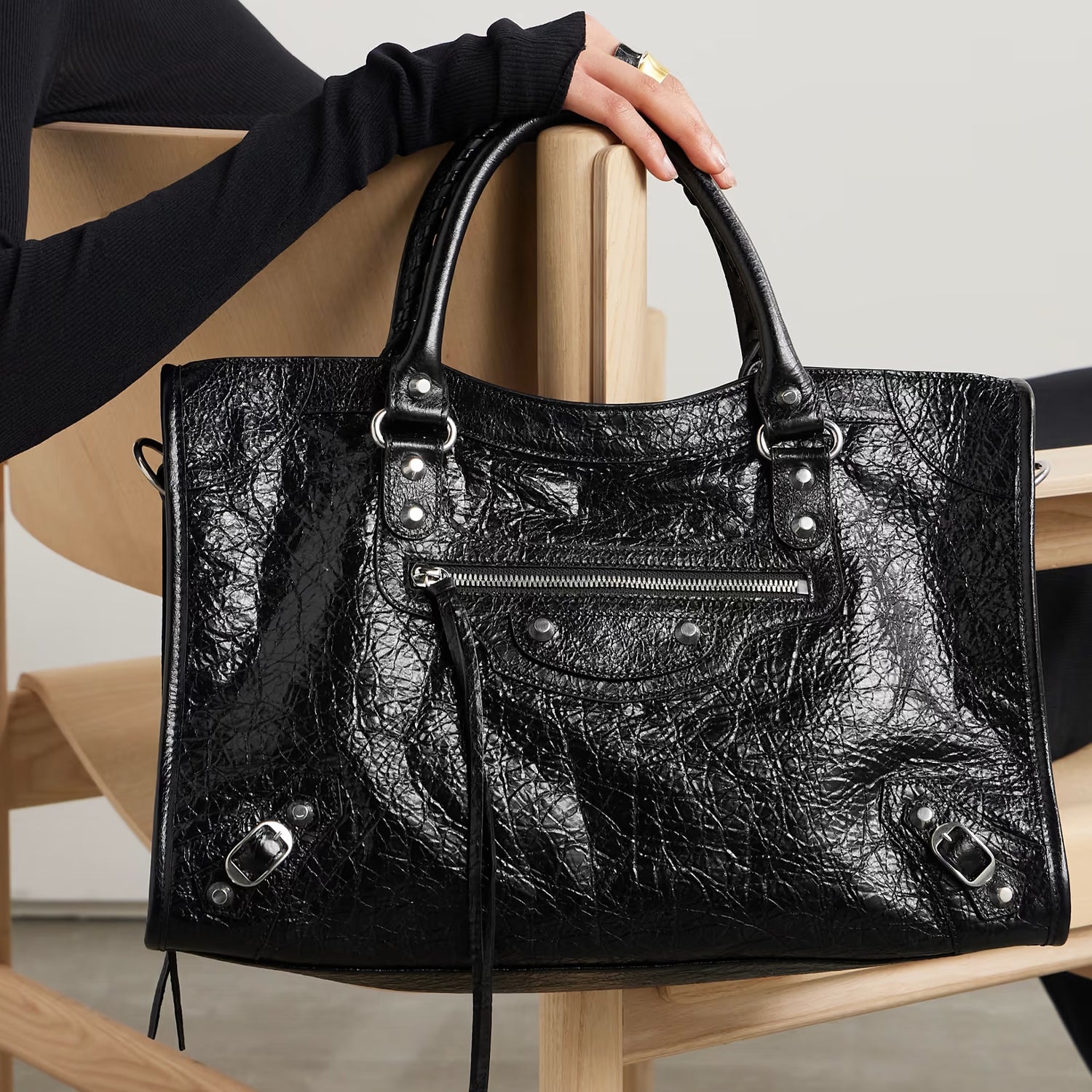 Crossbody Strap and Top Handle on Classic City-Inspired Leather Bag
