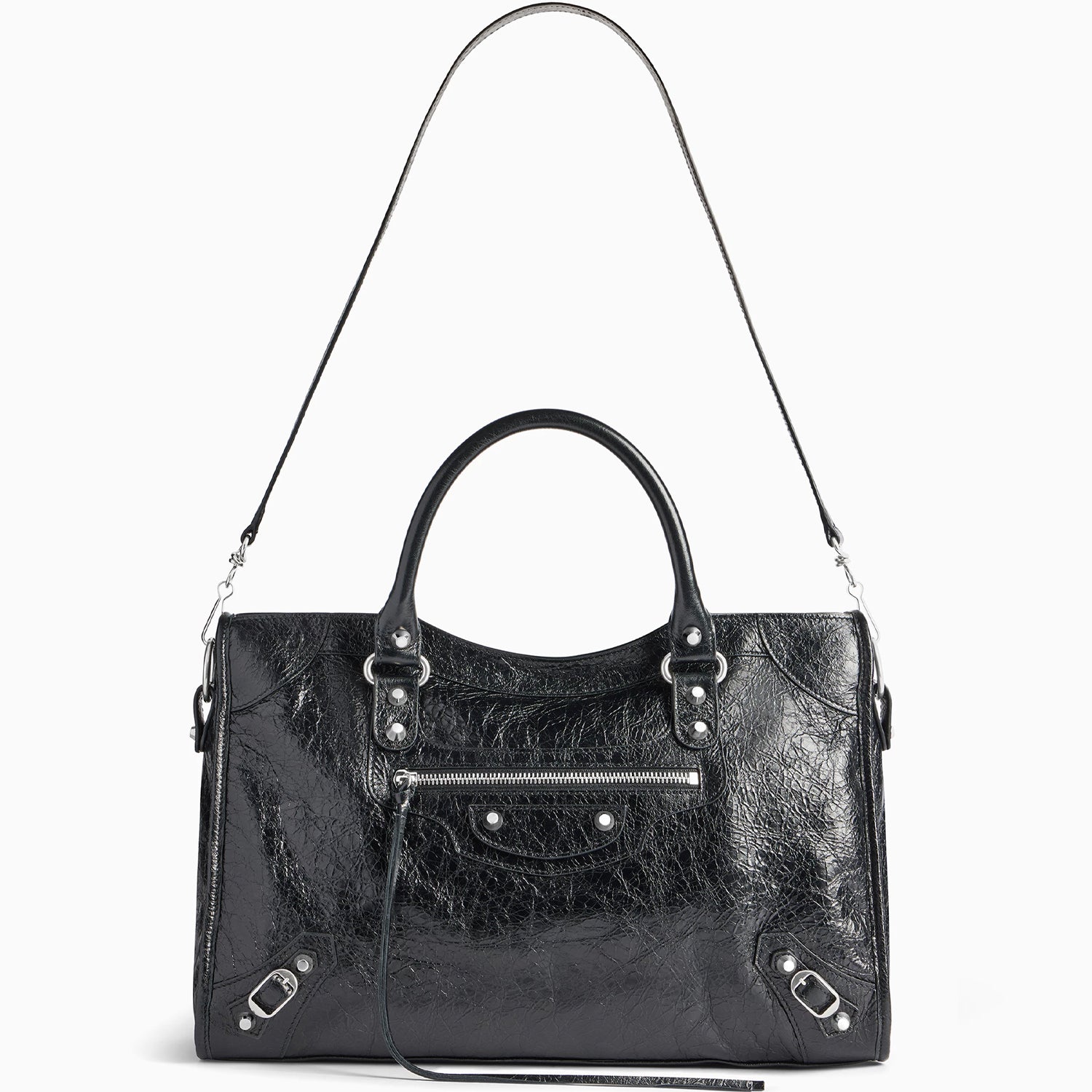 Crossbody Strap and Top Handle on Classic City-Inspired Leather Bag