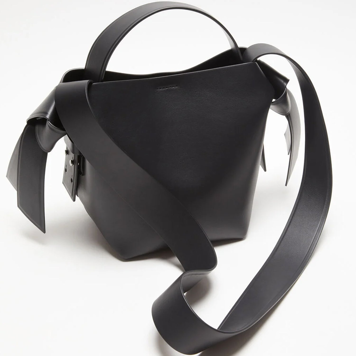 Mini Leather Knot Bag – Sculpted Shoulder Bag with Strap & Top