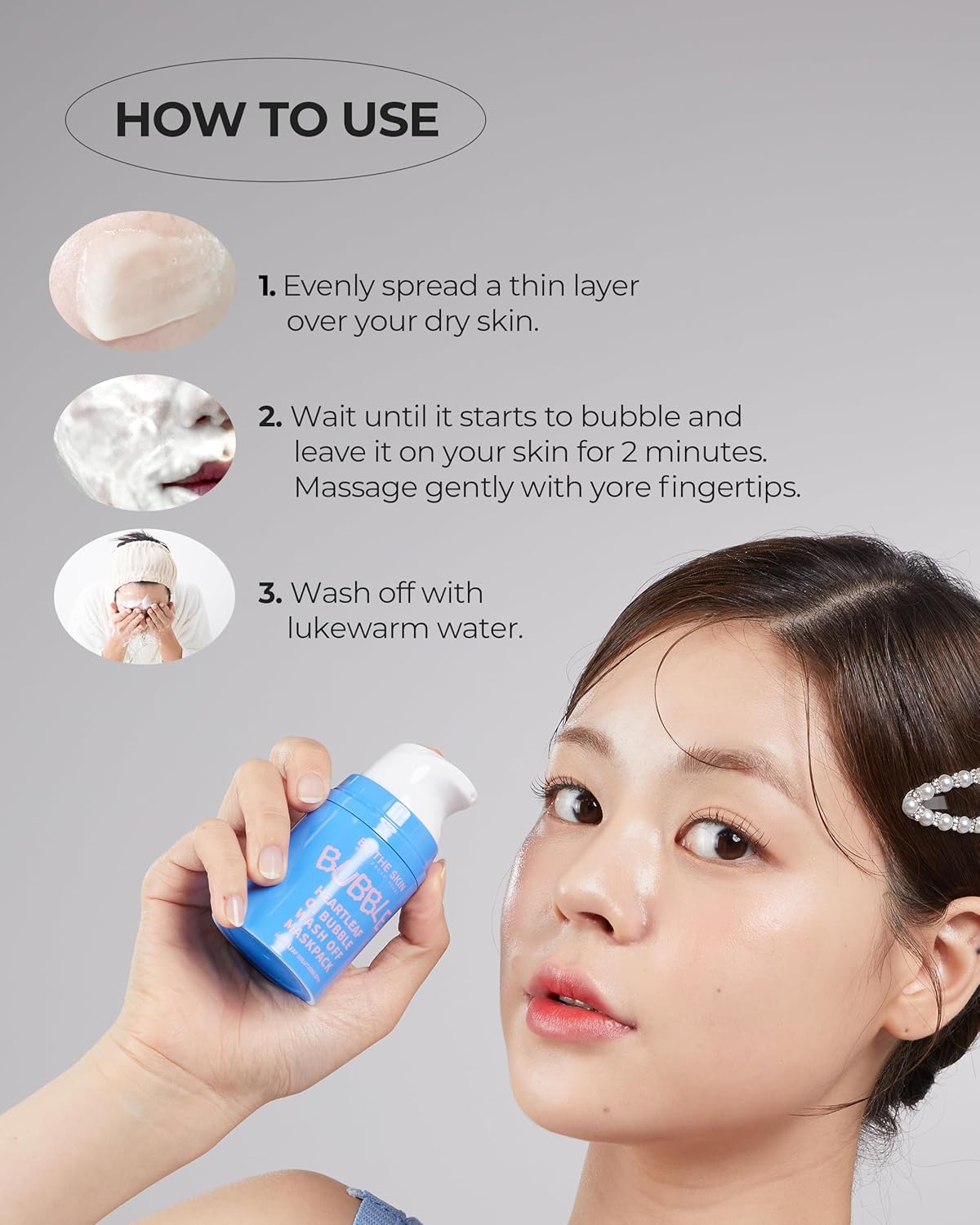 Be The Skin Heartleaf O2 Bubble Wash-Off Mask – Deep-Cleansing & Brightening 1.76 oz/ 50ml
