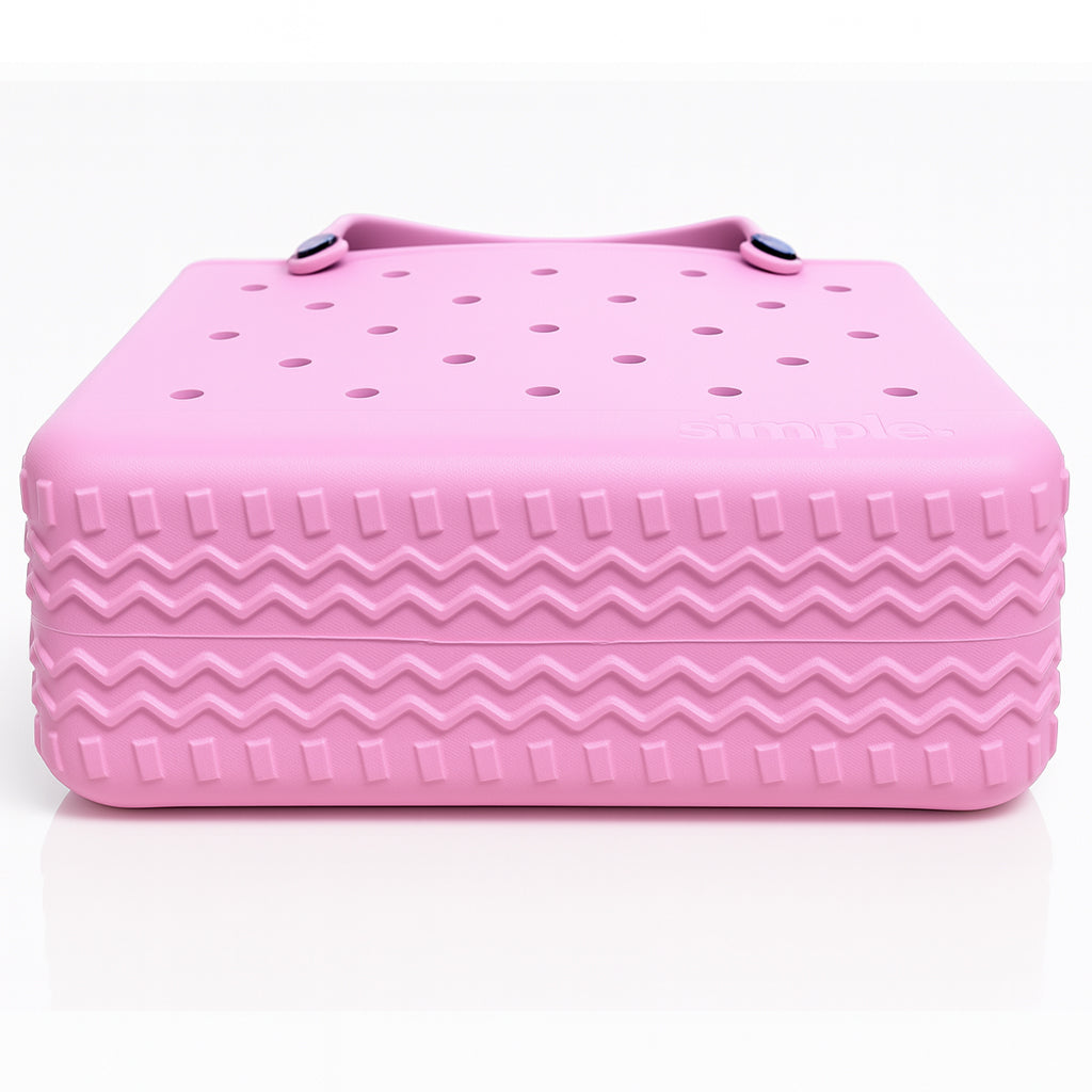 Eva Rubber Tote Medium in Blowing Bubbles color, bag bottom is super sturdy