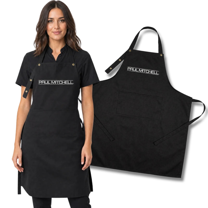 Paul Mitchell professional salon apron with adjustable neck strap with 3 buttons