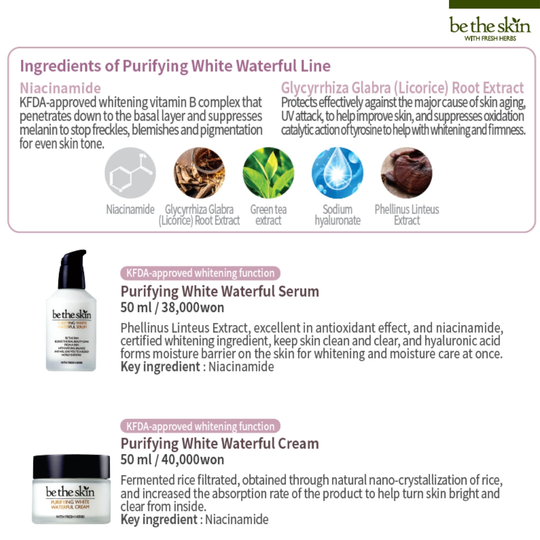 K Beauty Be the Skin Purifying White Waterful Ingredients