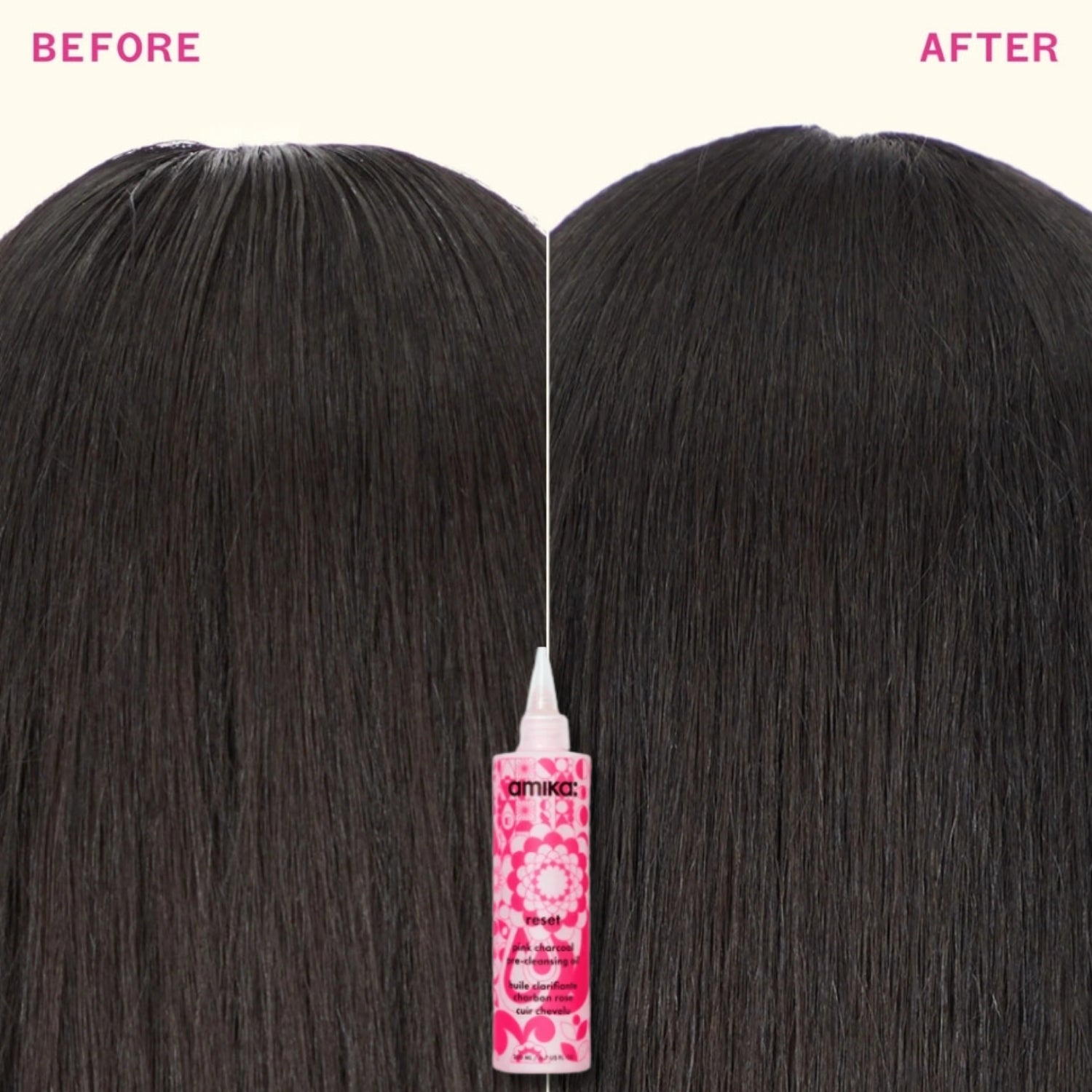 amika Pink Charcoal Oil Result
