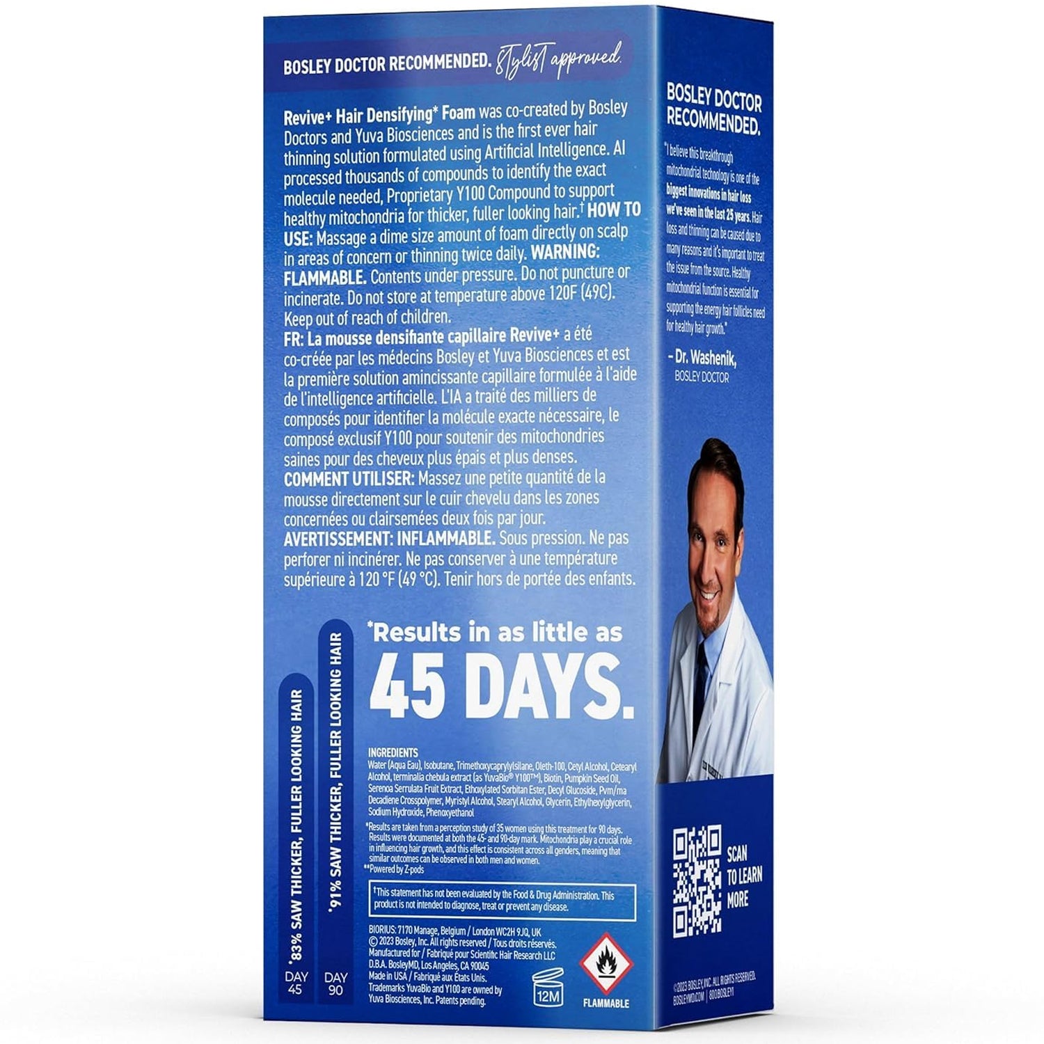 BosleyMD Men's Revive+ Densifying Treatment Foam result in 45 days