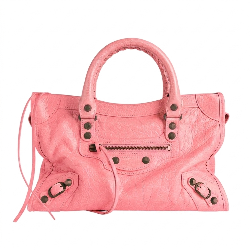 Small pink city bag – luxury-inspired leather handbag for women