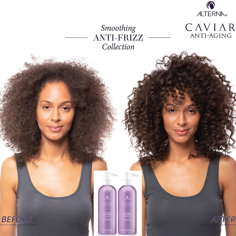 Alterna Caviar Anti Aging Smoothing Anti Frizz Shampoo and Conditioner result that tames medium to thick hair 1000ml duo set