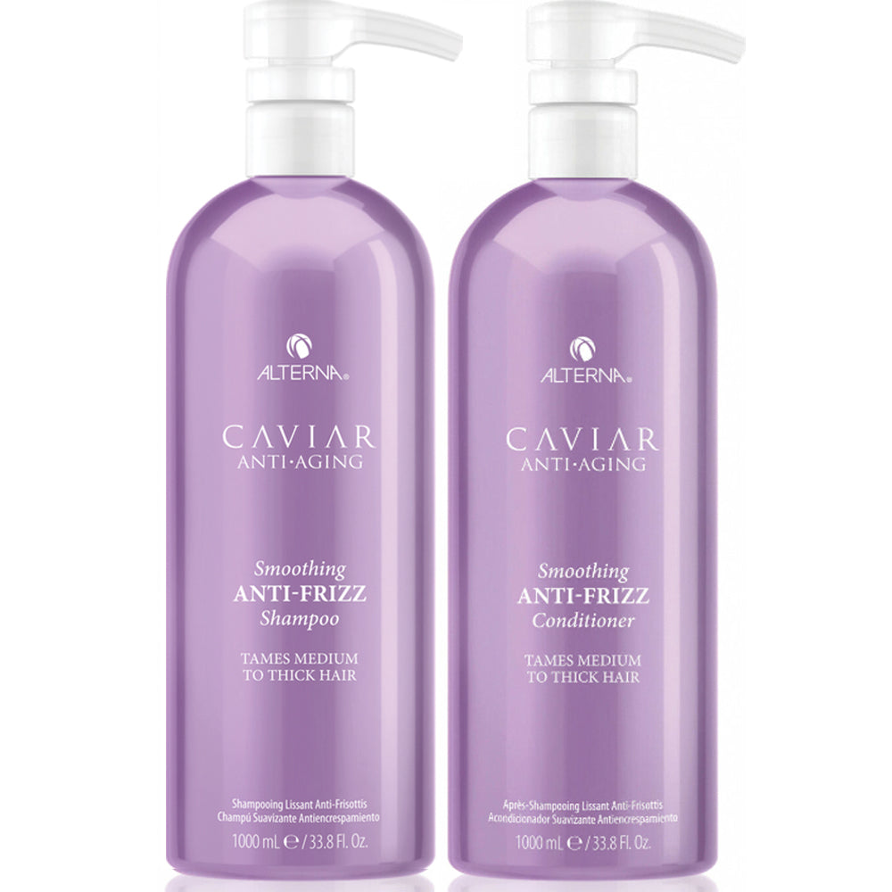 Alterna Caviar Anti Aging Smoothing Anti Frizz Shampoo and Conditioner that tames medium to thick hair 1000ml duo set