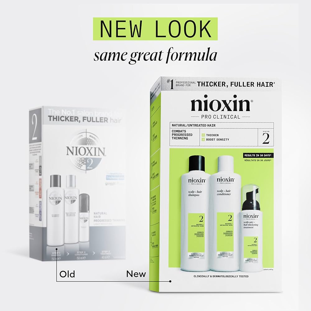 Nioxin Natural untreated hair thickening shampoo conditioner treatment for hair loss