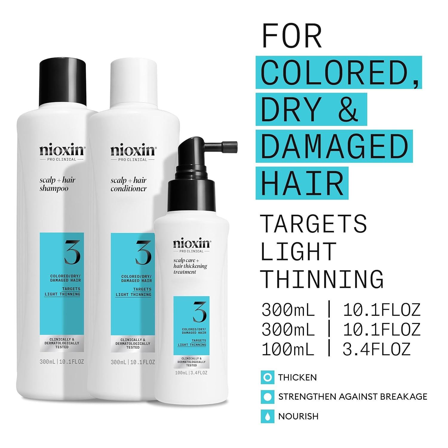 Nioxin system 3 set kit colored dry damaged hair what is included