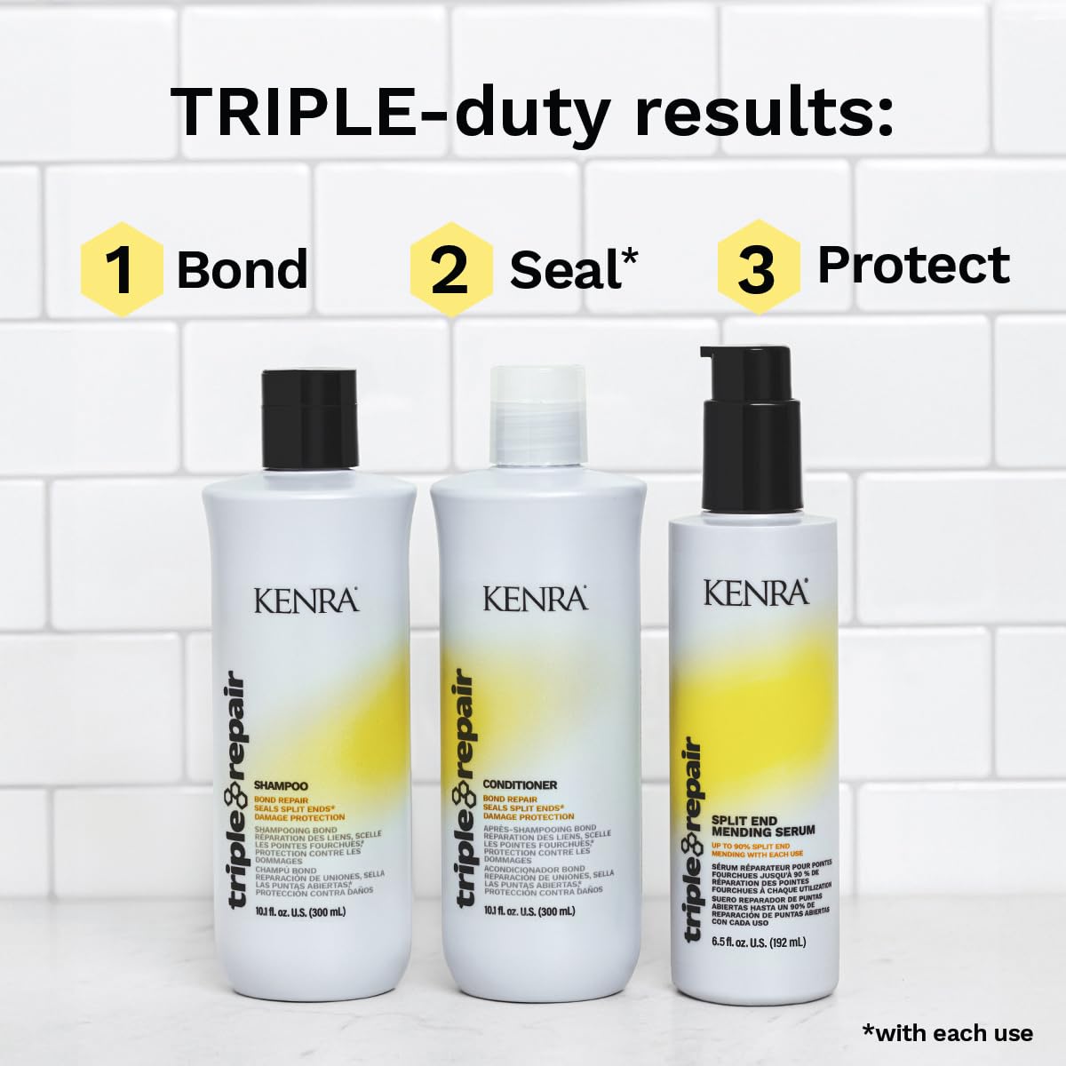 Kenra Triple Repair Shampoo and Conditioner 10.1oz / 300ml