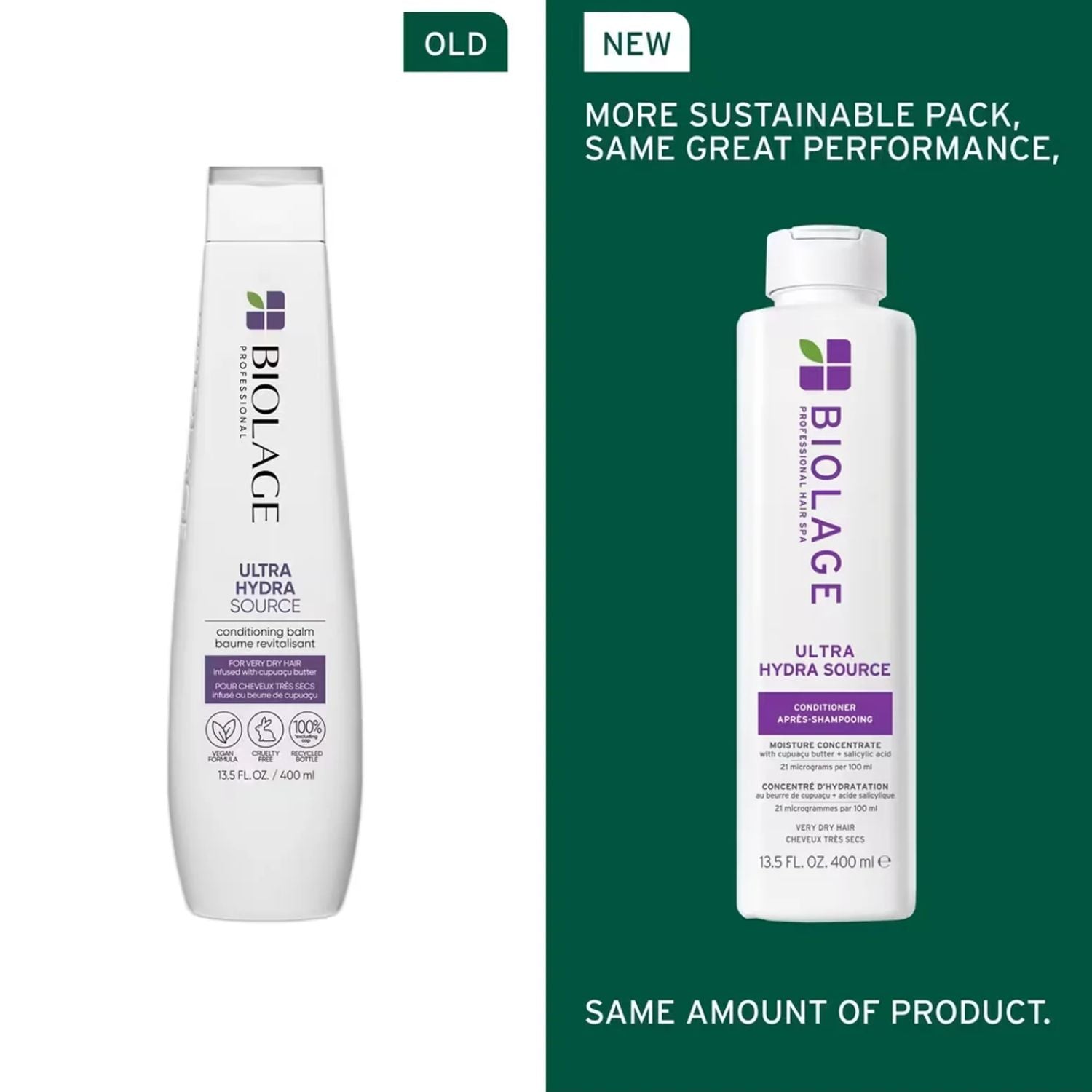 New Biolage Ultra Hydra Source conditioning balm in new packaging