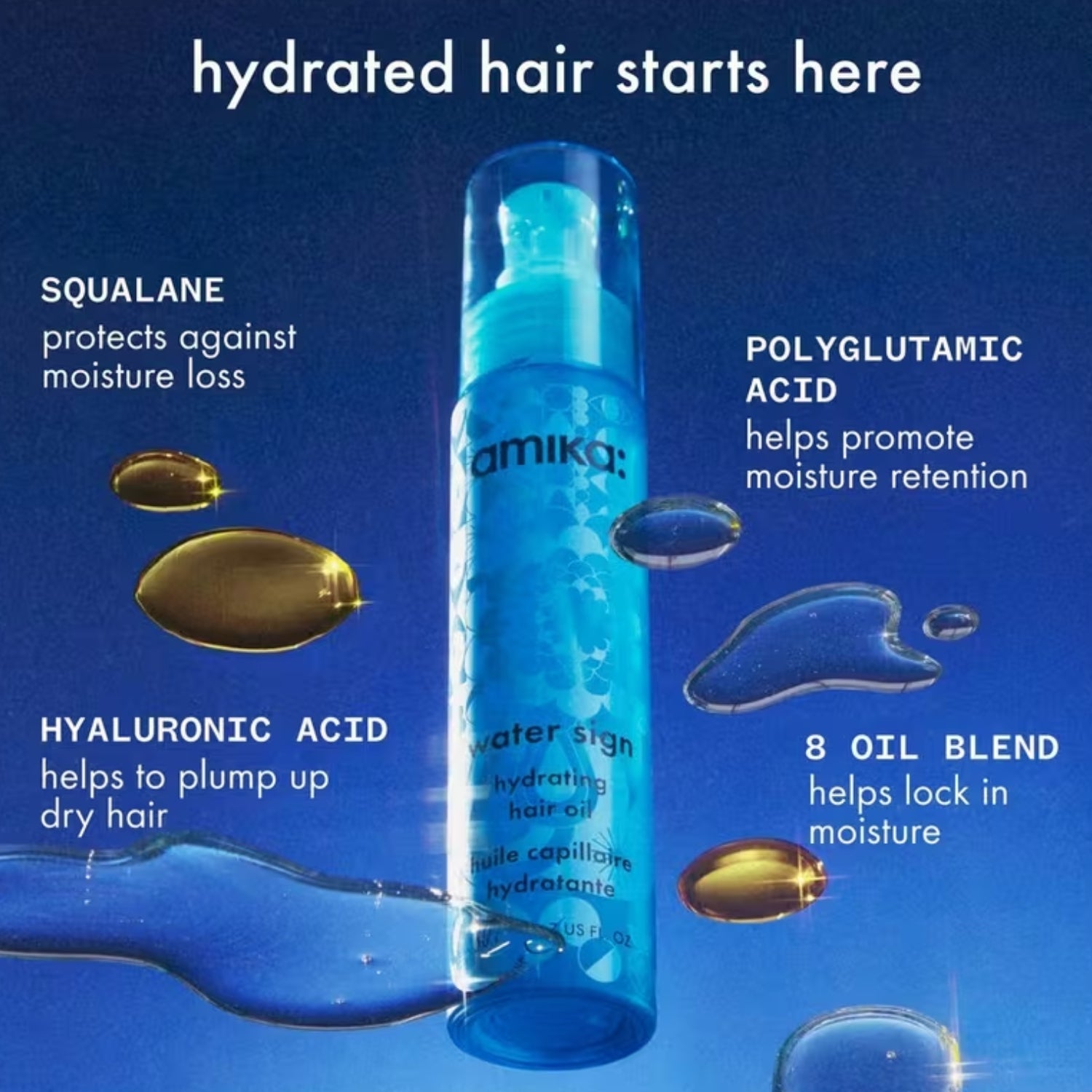amika Water Sign Hydrating Hair Oil 1.7 oz ingredients