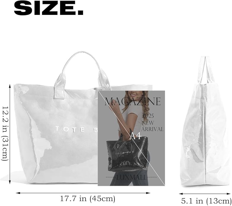 Trendy white PVC Dupont tote bag with glossy finish – viral fashion carry-all perfect for everyday style, shopping, and on-the-go looks