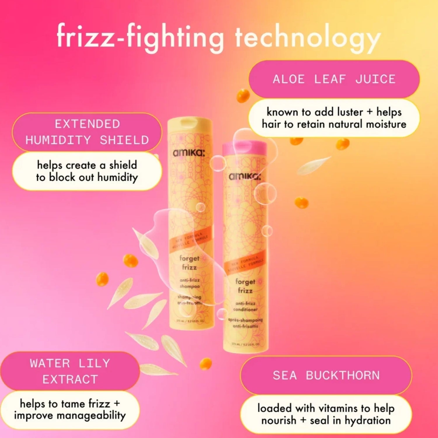 amika Forget Frizz Anti-Frizz Shampoo benefits