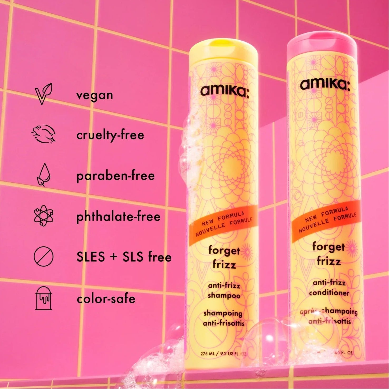 amika Forget Frizz Anti-Frizz Shampoo benefits