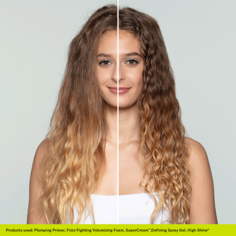 Devacurl Frizz-Fighting Volumizing Foam Before and After 
