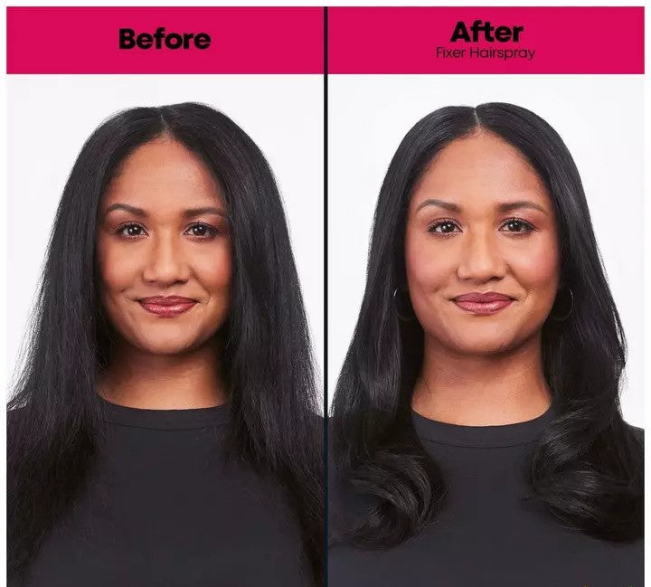 Matrix Fixer Hair Spray before and after