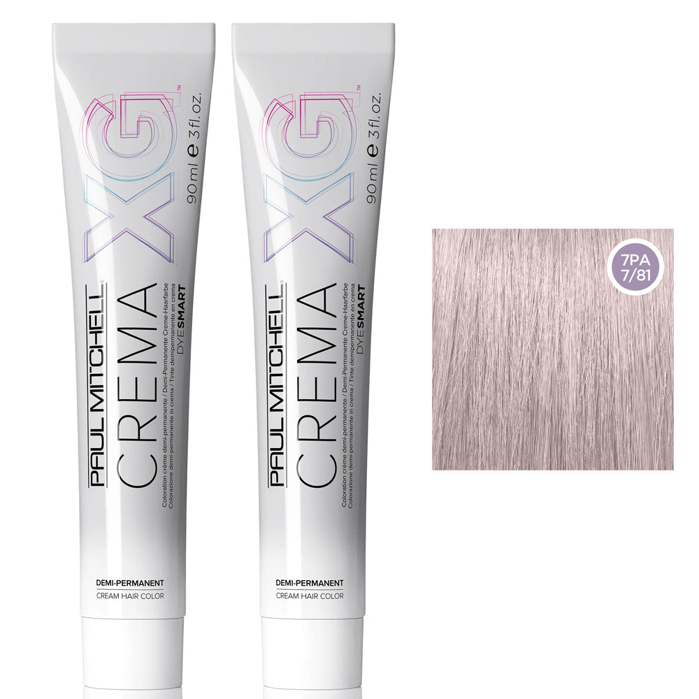 Paul Mitchell XG Crema Demi Permanent Hair Color Cream Duo 3oz Pearl Ash 7pa