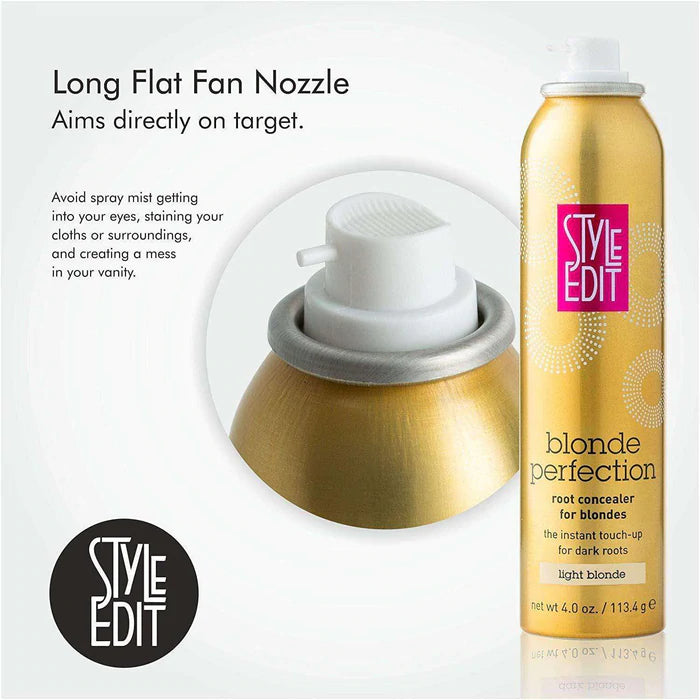 Style Edit Blonde Perfection Root Concealer Touch Up Spray Feature and Direction