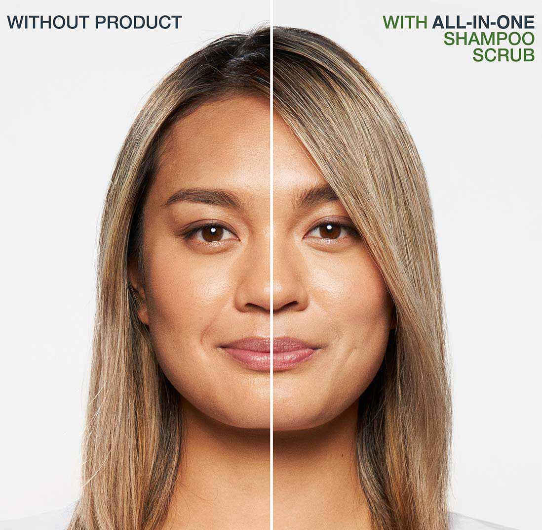 Biolage All in One Shampoo Scrub before and after