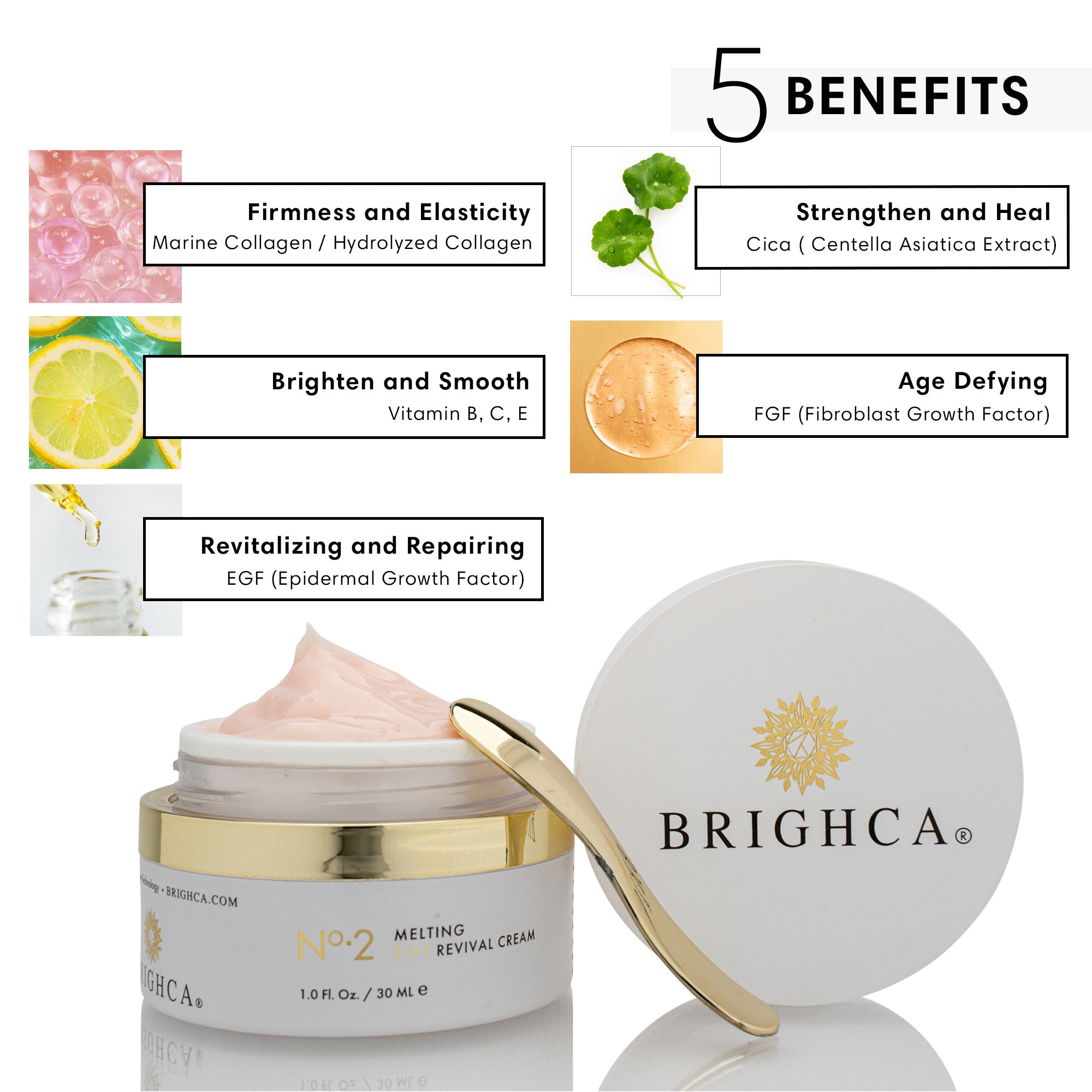 marine collagen cream to enhance firmness and elasticity, strengthen, heal, brighten, smooth, repair and revitalize cells 