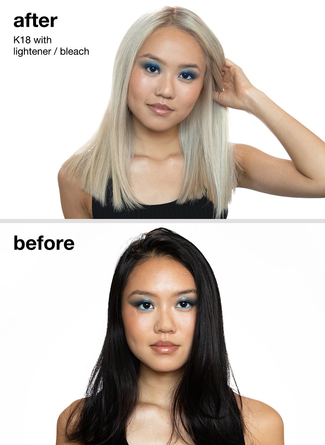 K18 Pro Hair Repair Mini Kit before and after