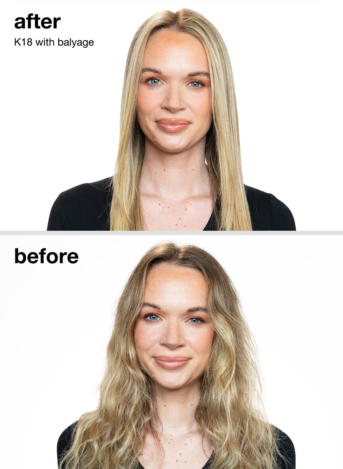 K18 Pro Hair Repair Mini Kit before and after