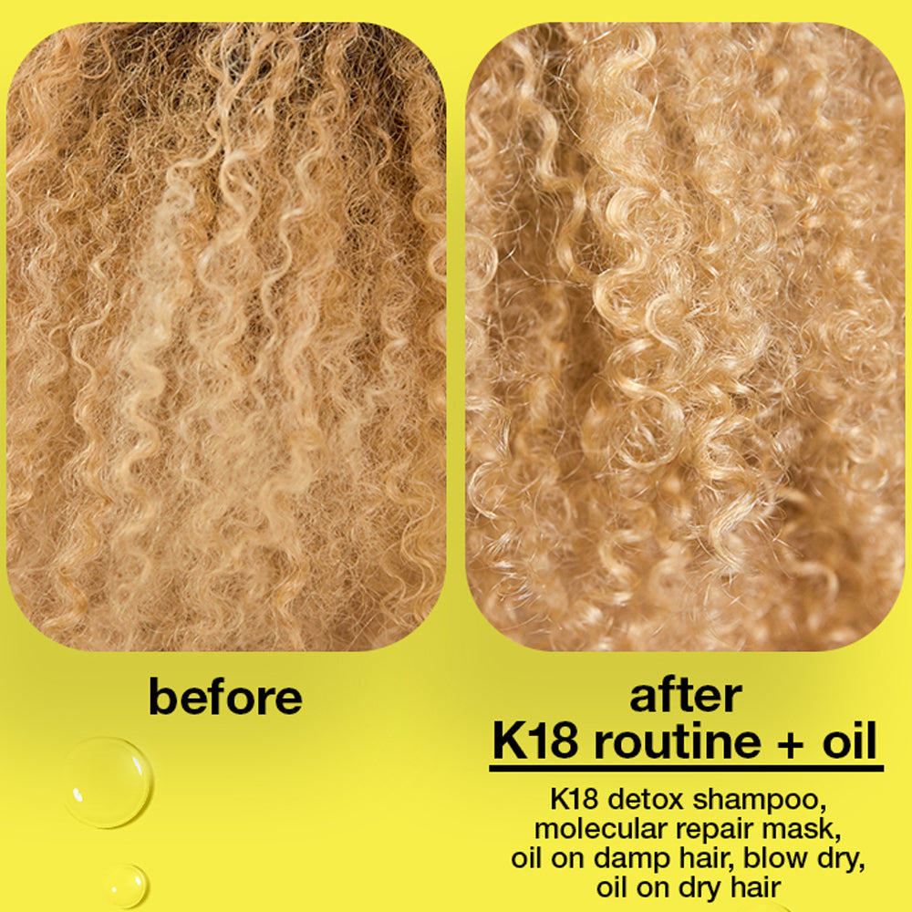 K18 hair oil before and after reresult