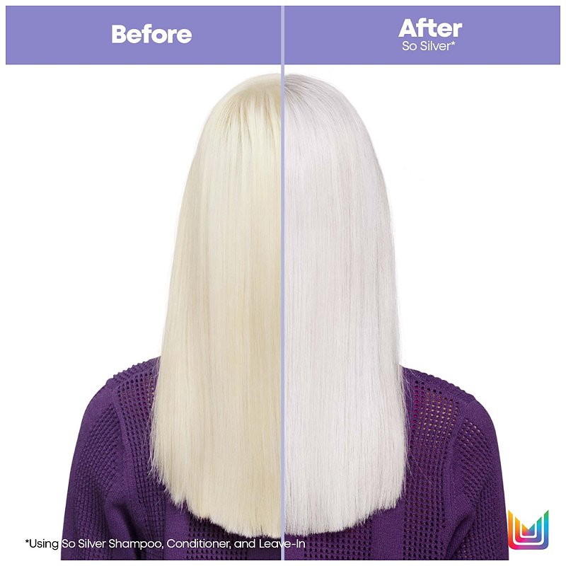 Matrix So Silver All-In-One Toning Leave-In Spray before and after